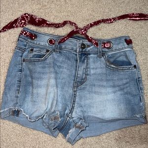 american eagle blue jean shorts